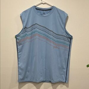 Prana Men's Blue Graphic Sleeveless Tech Shirt